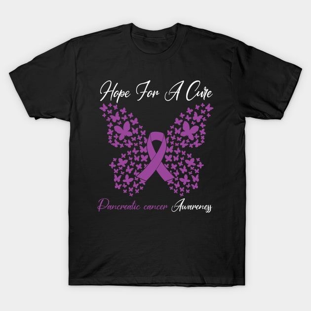 Hope For A Cure _ Butterfly Gift 3 Pancreatic cancer T-Shirt by HomerNewbergereq